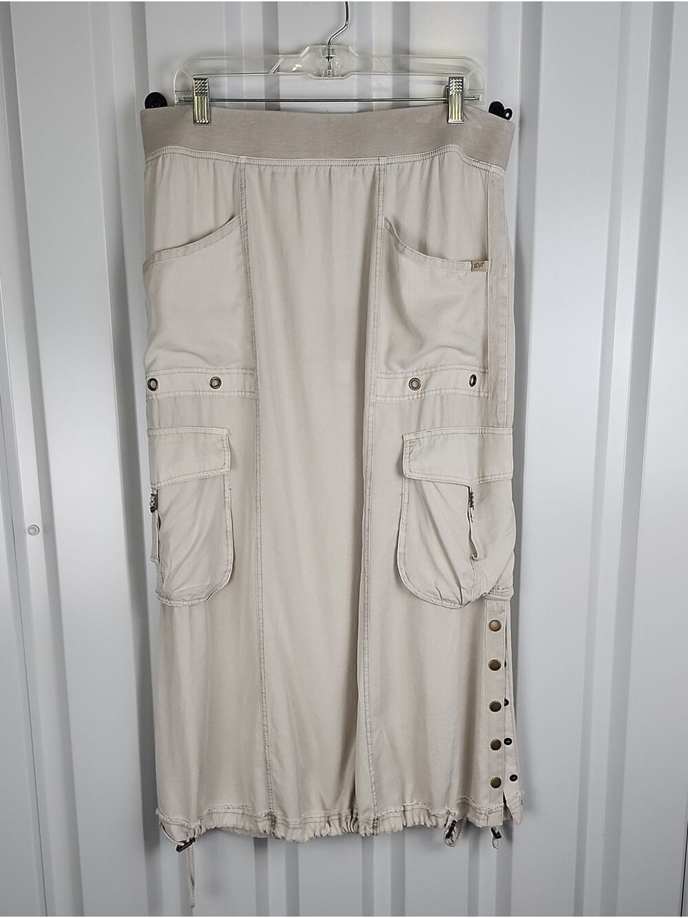 XCVI Womens Leslyn Cargo Skirt Tan Sz Lg NWT Pockets Transitional Earthy Scandi - Picture 2 of 10